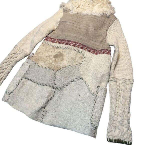 Nigel Preston Lambskin & Wool Knit Patchwork Artisan Jacket Size Small NWT - Picture 6 of 14